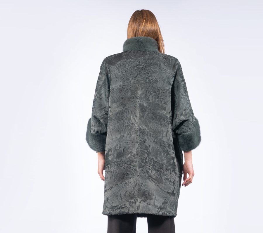 Laurel Green Astrakhan Fur Jacket