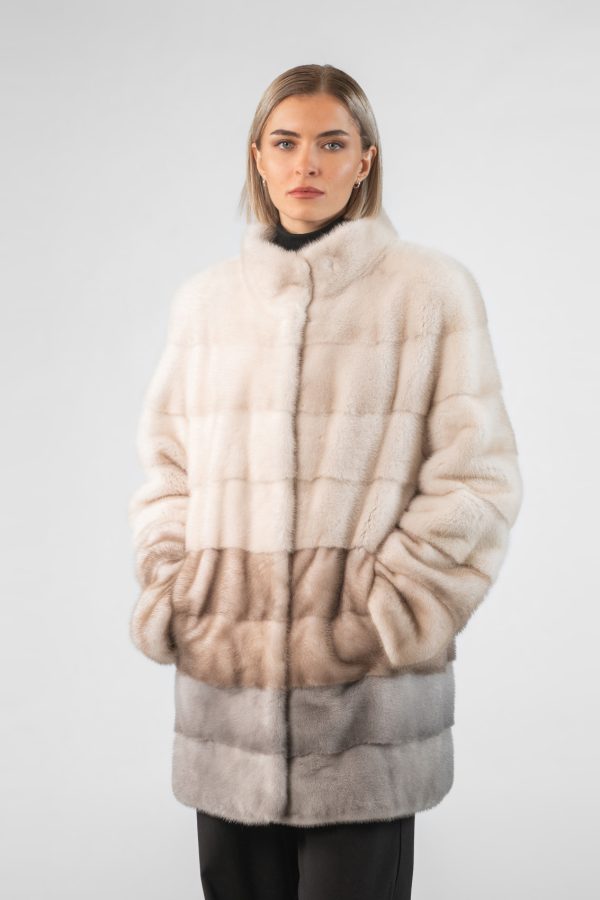 Horizontal Mink Fur Coat