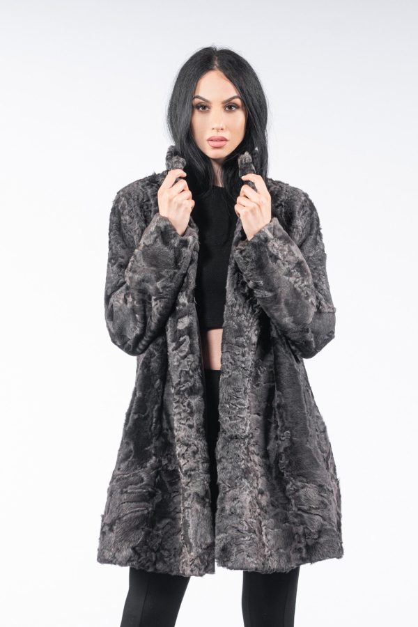 Grey Astrakhan Fur Jacket