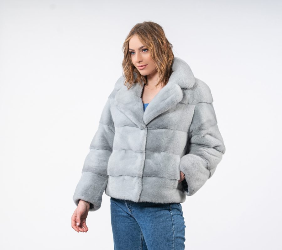 Reversible Mink Fur Parka With Notched Collar