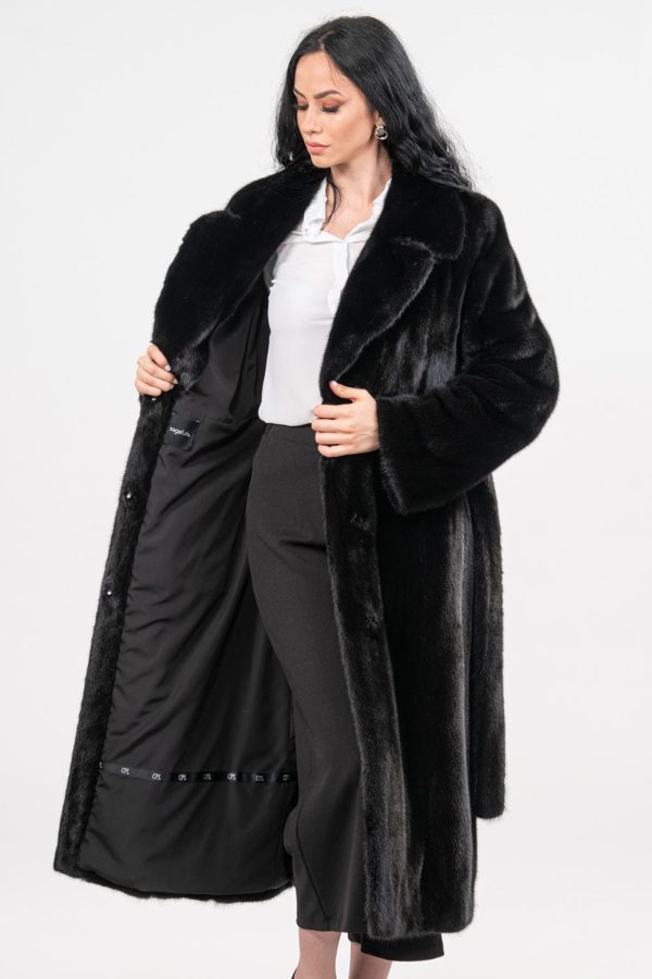Black Velvet Mink Fur Coat
