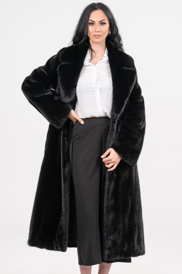 Black Velvet Mink Fur Coat