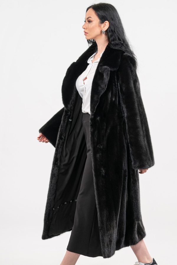 Black Velvet Mink Fur Coat