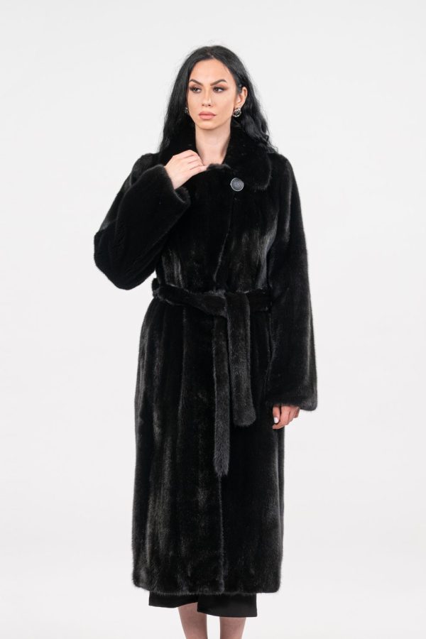 Black Velvet Mink Fur Coat