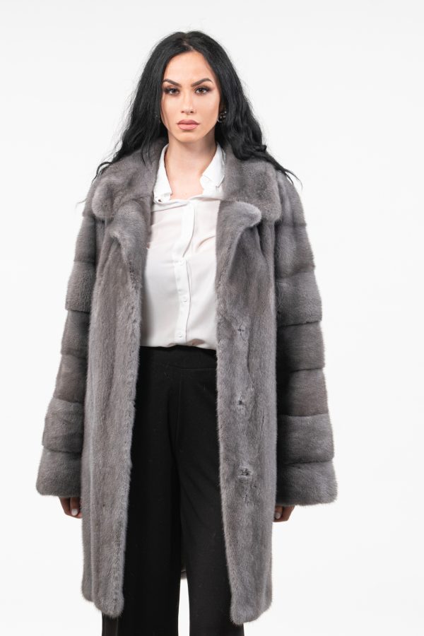 Silver Aurora Long Mink Fur Jacket