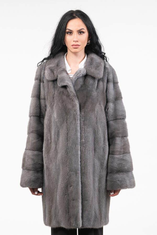 Silver Aurora Long Mink Fur Jacket