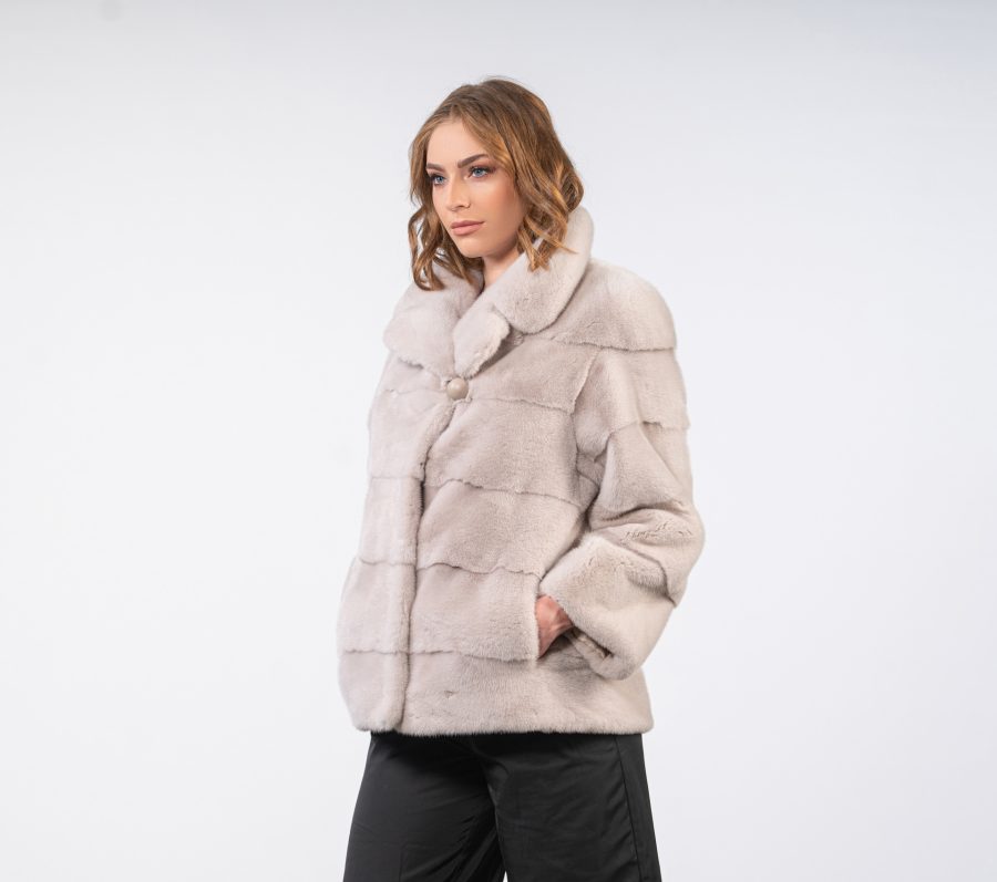 Horizontal Short Mink Fur Jacket