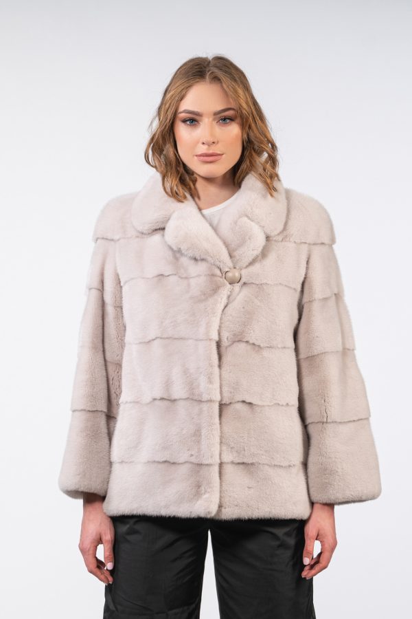 Horizontal Short Mink Fur Jacket