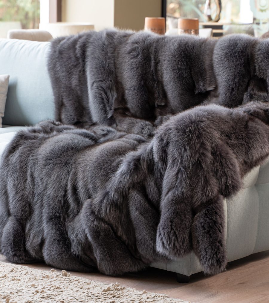Blue Fox Fur Blanket