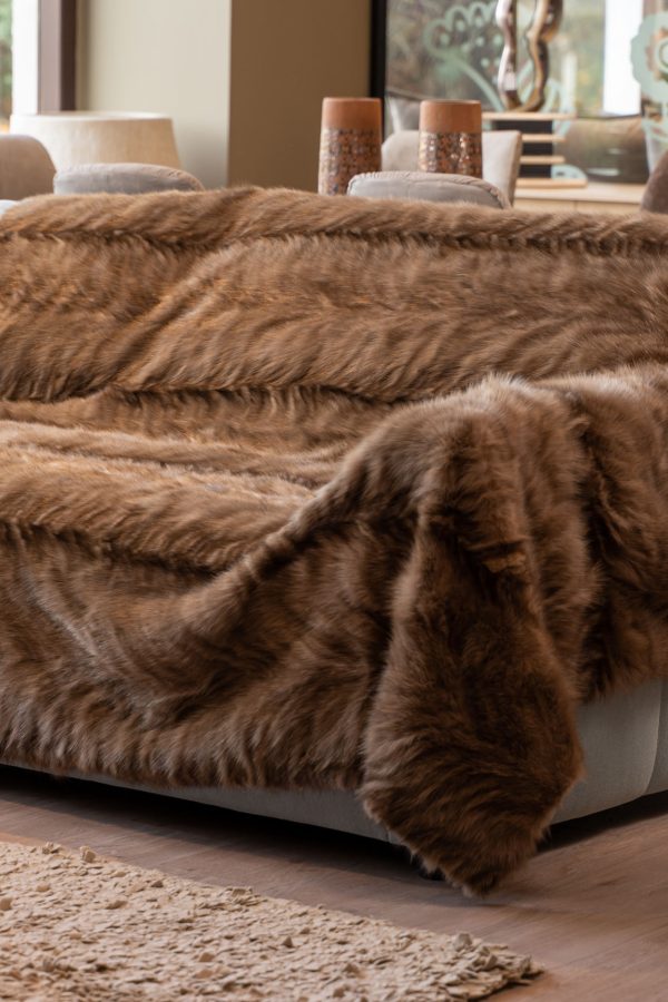 Neutral Tone Sable Fur Blanket