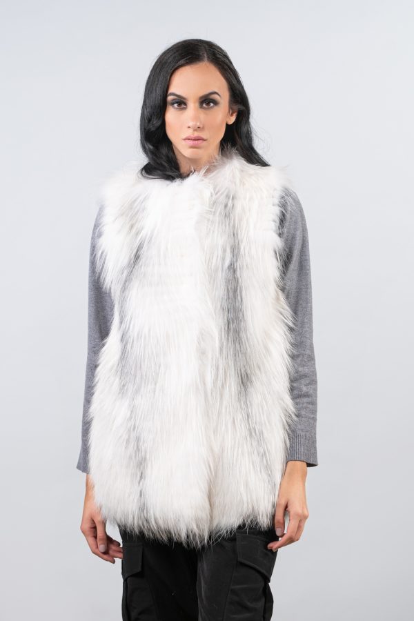 Real White Fox Fur Vest