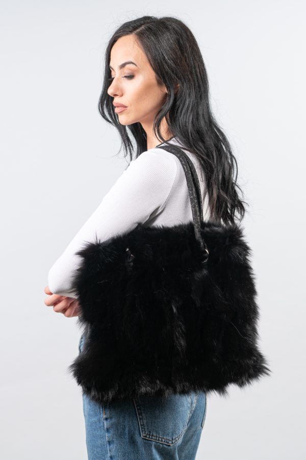 Black Fox Fur Handbag