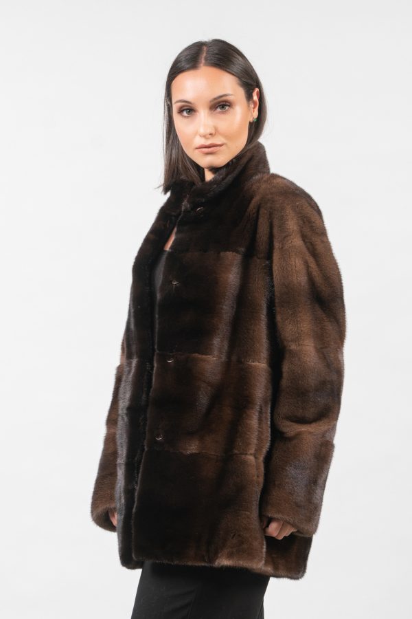 Demi Buff Mink Fur Jacket With Degrade Effect