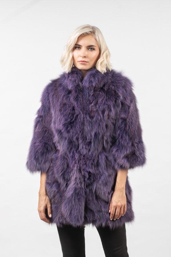 Royal Purple Fox Fur Jacket