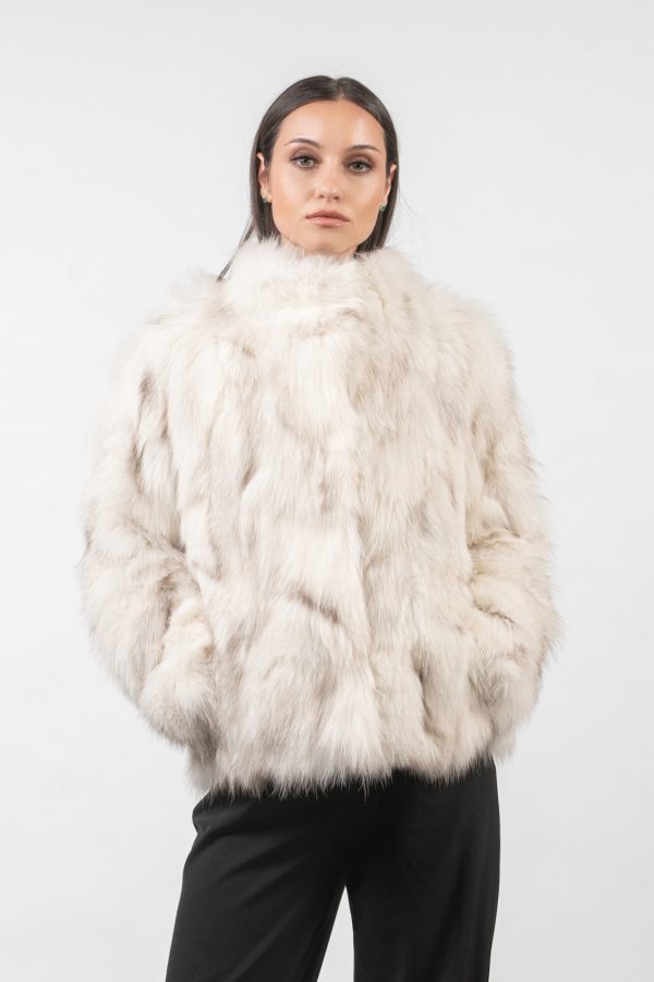 Fox Fur Jacket With Short Collar