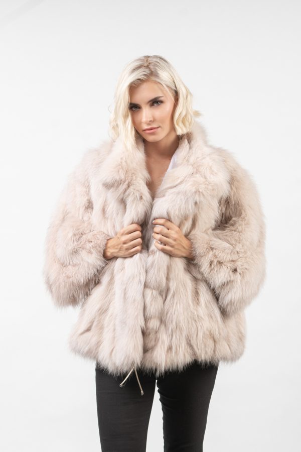 Pale Rose Fox Fur Jacket