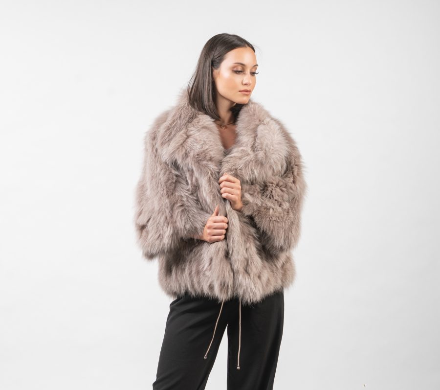Taupe Fox Fur Jacket