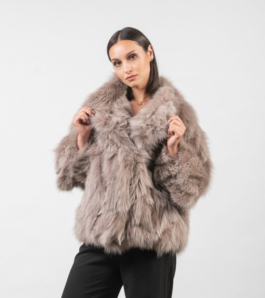 Taupe Fox Fur Jacket