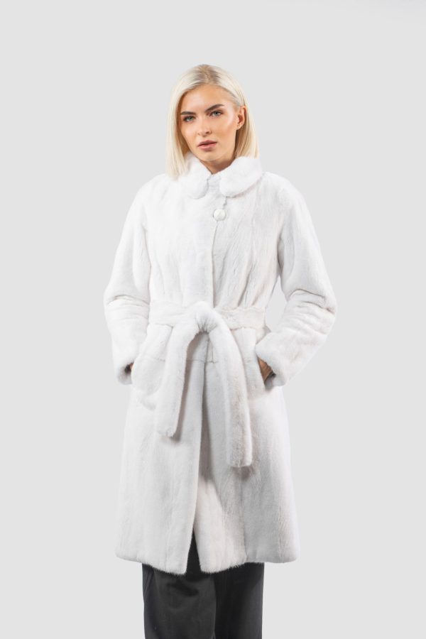 Plain White Mink Fur Jacket