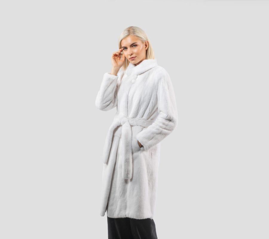 Plain White Mink Fur Jacket