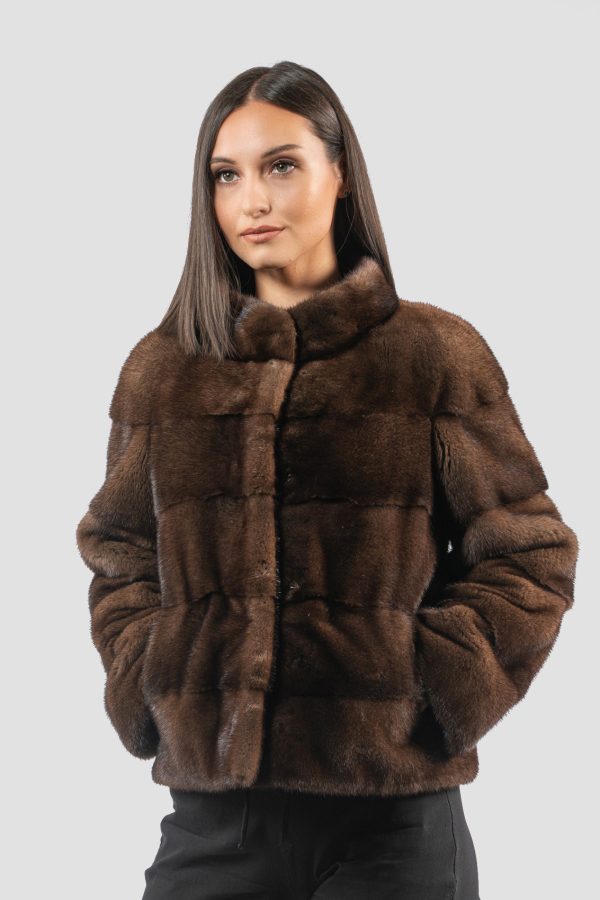 Sc. Brown Short Mink Fur Jacket