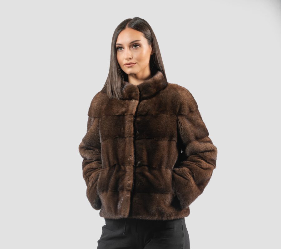 Sc. Brown Short Mink Fur Jacket