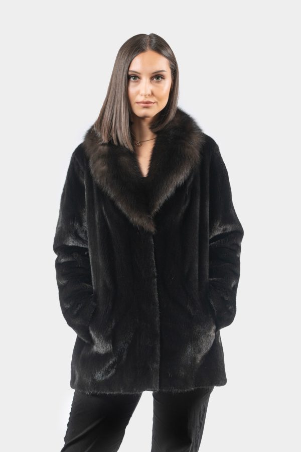 Mink Fur Jacket With Sable Collar