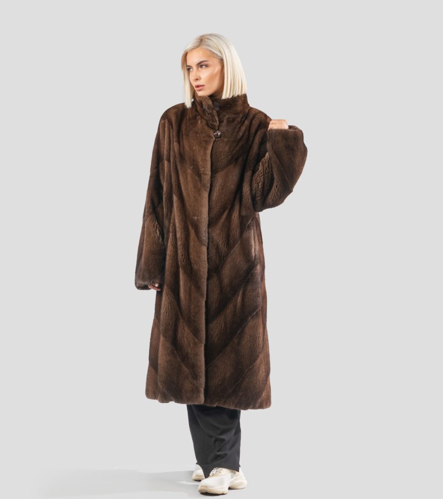 Brown Full Length Mink Fur Coat