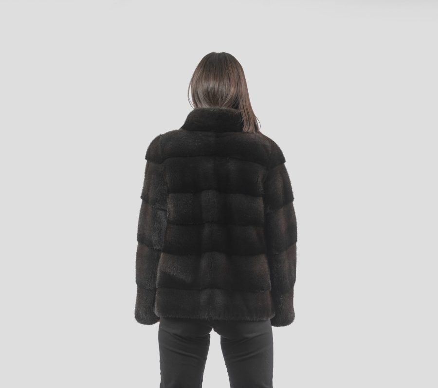 Horizontal Design Mink Fur Jacket