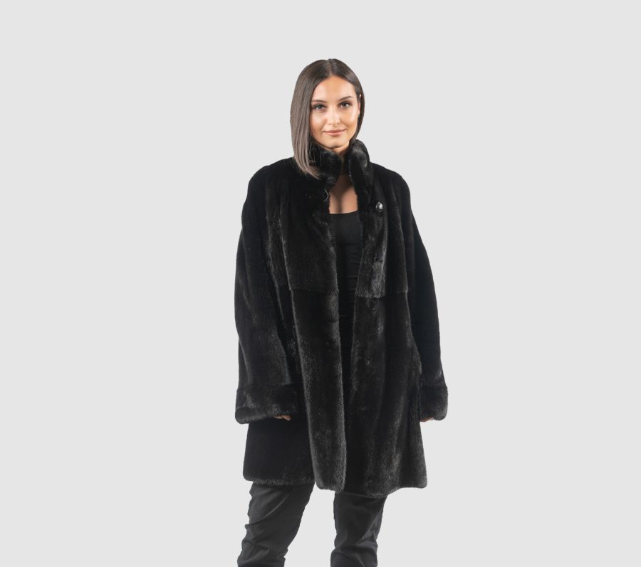Full Skin Black Mink Fur Jacket - 100% Real Fur - Haute Acorn
