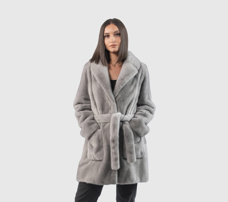 Saphire Mink Fur Jacket - 100% Real Fur - Haute Acorn