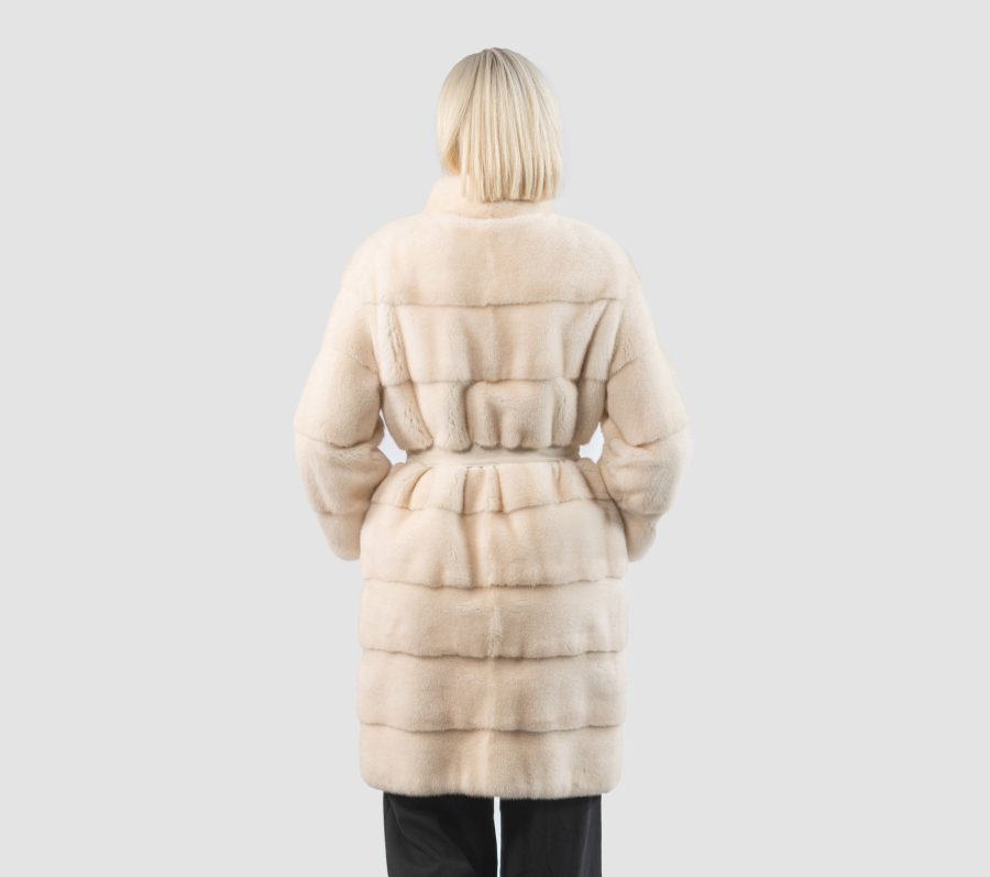 Horizontal Pearl Mink Fur Jacket