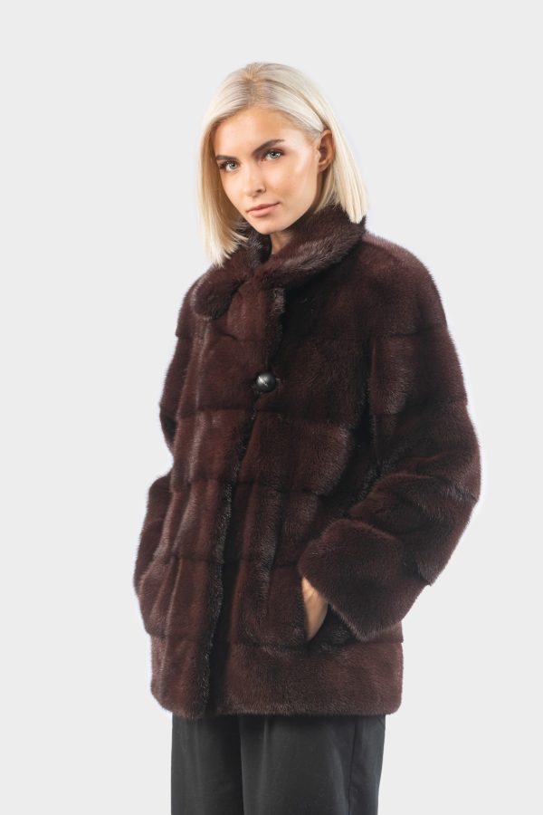 Reddish Brown Mink Fur Jacket
