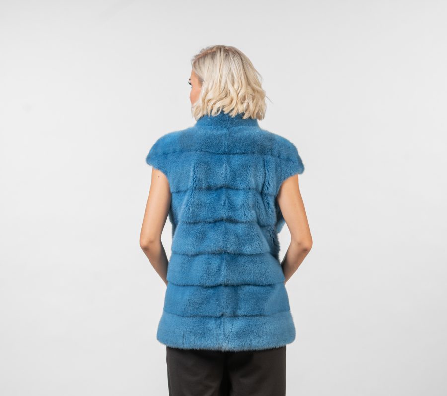 Blue Cross Mink Fur Vest