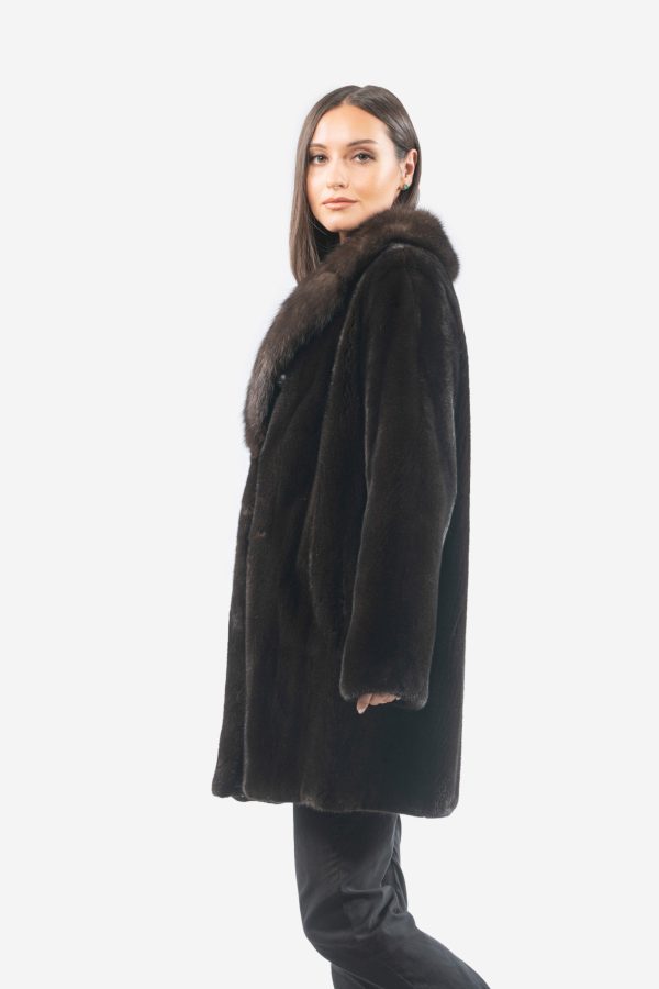 Blackglama Mink Fur Jacket With Barguzinsky Sable Collar