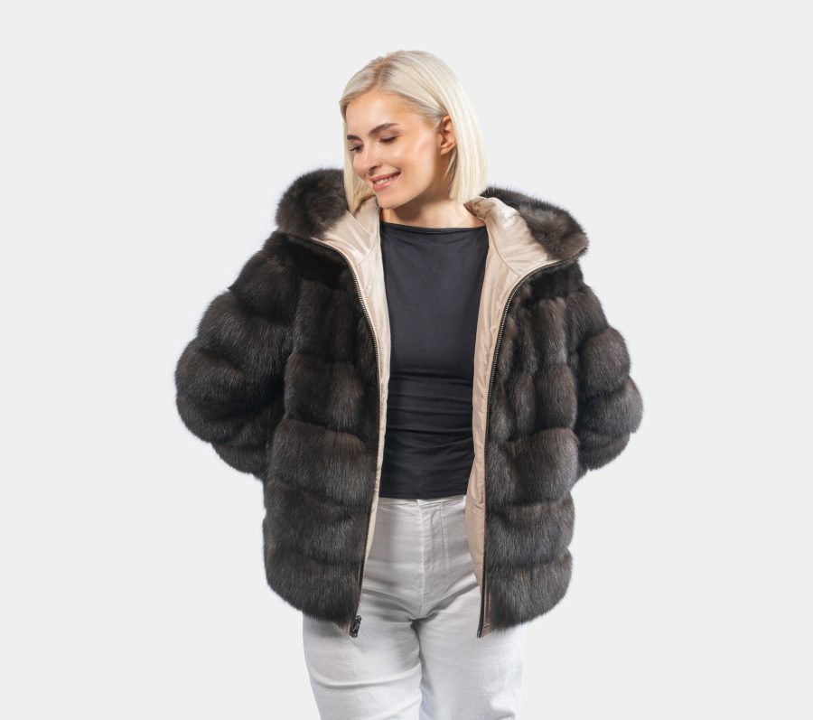 Reversible Sable Fur Jacket- 100% Real Fur -Haute Acorn
