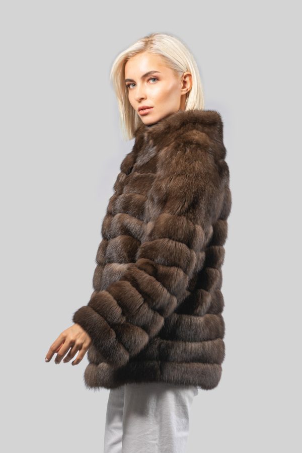 Horizontal Sable Fur Jacket