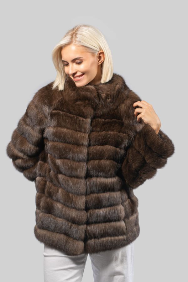 Horizontal Sable Fur Jacket