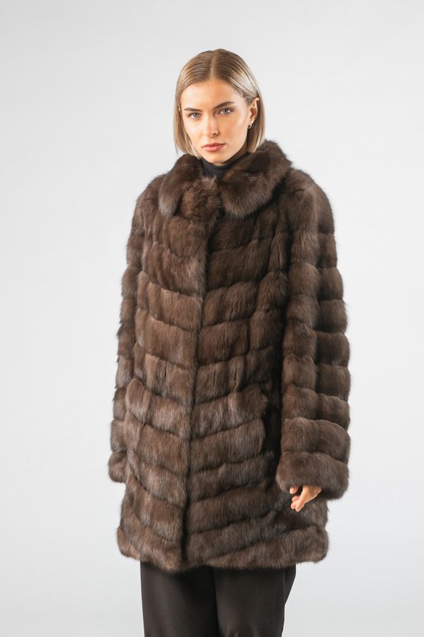 Brown Color Sable Fur Jacket