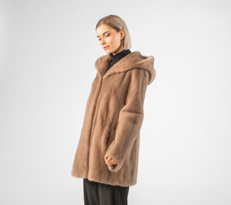 Light Brown Mink Fur Jacket