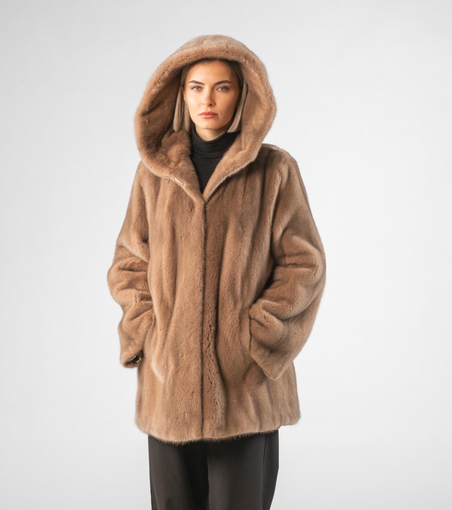 Light Brown Mink Fur Jacket