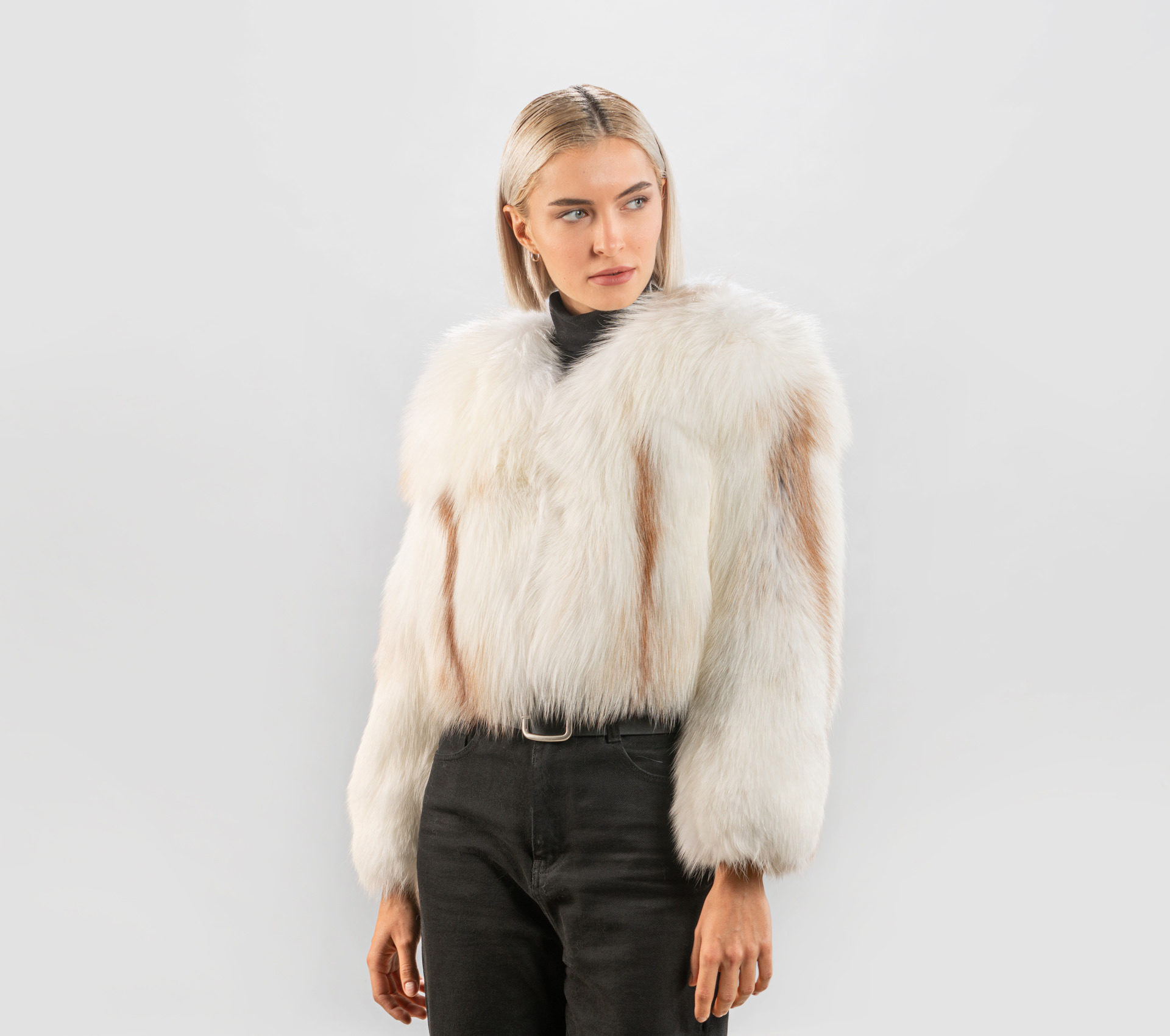 Crosse Fox Fur Jacket - Made of Real Fox Fur-Haute Acorn