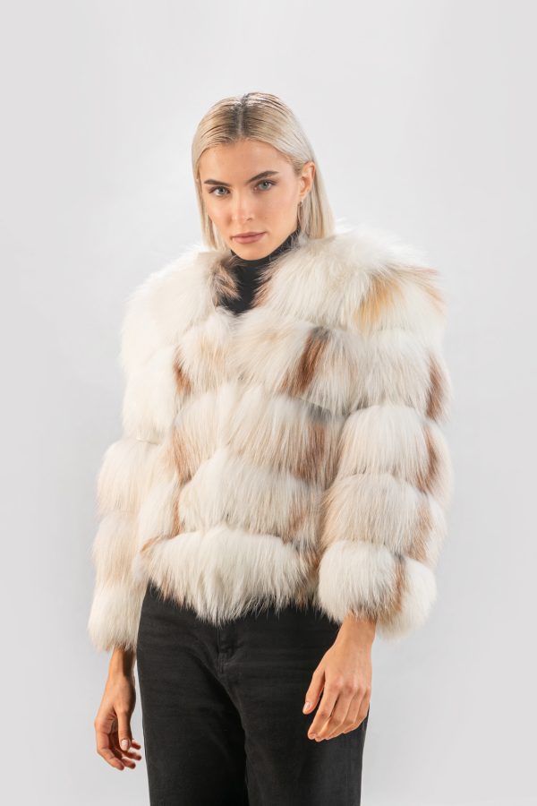 Layered Crosse Fox Fur Jacket