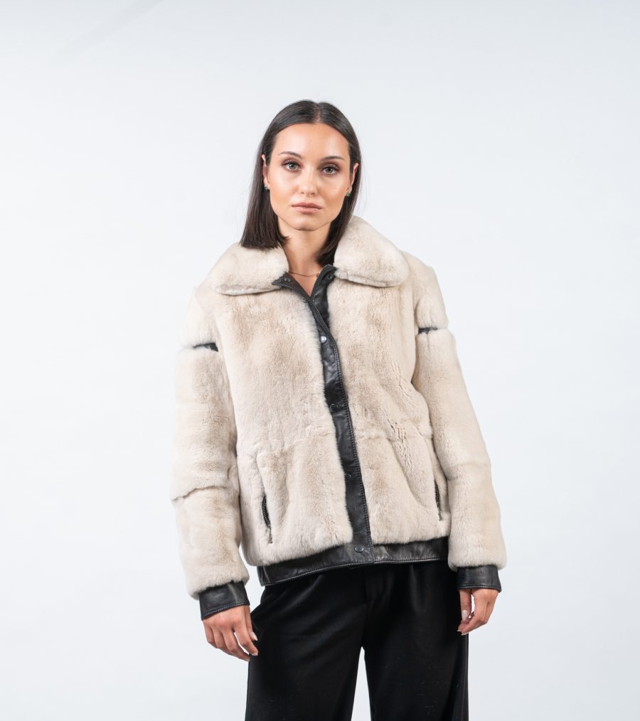 Beige Rabbit Fur Jacket