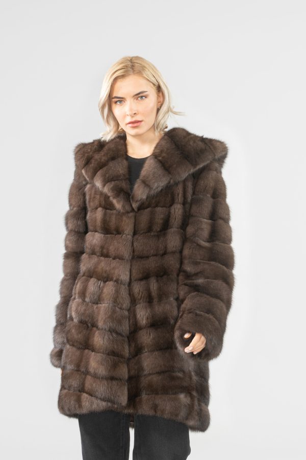 Hooded Sable Fur Jacket