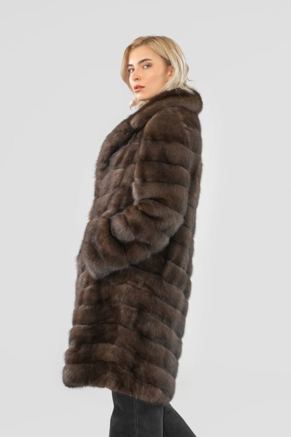 Knee Length Sable Fur Jacket
