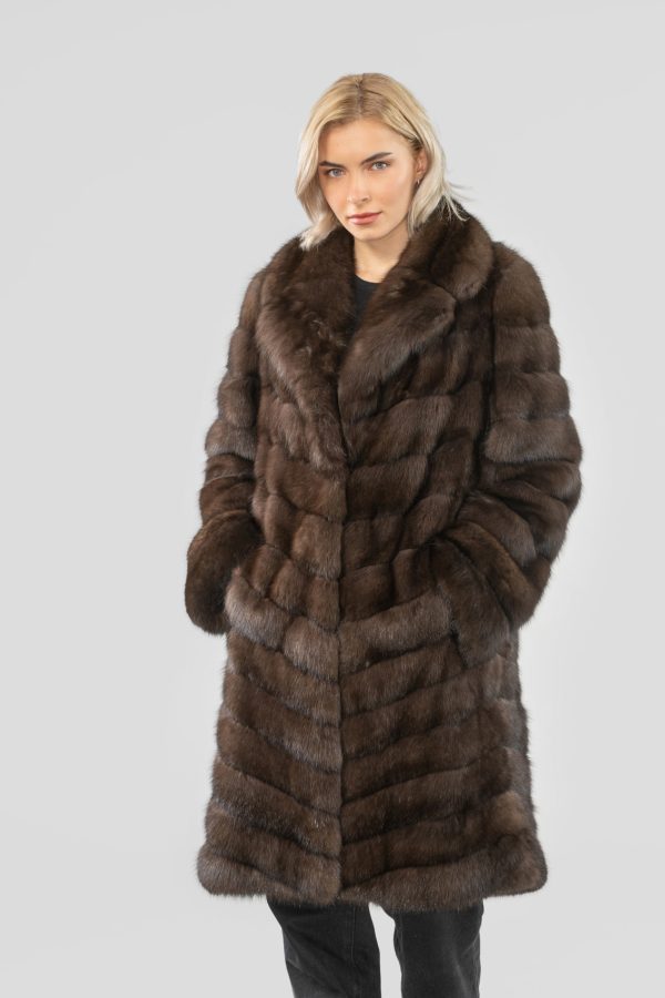 Knee Length Sable Fur Jacket