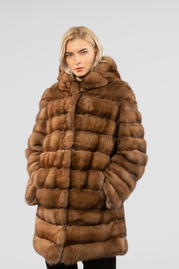 Sable Fur Jacket With Hood