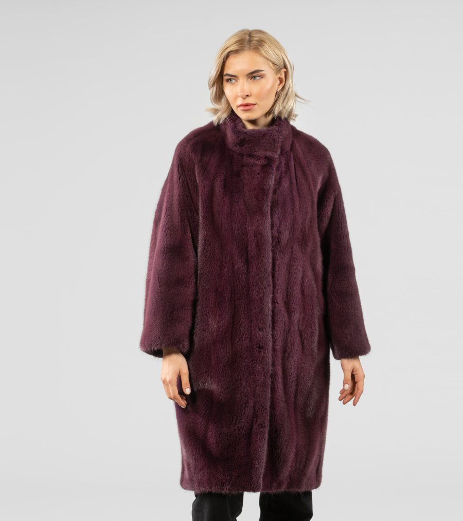 Purple Mink Fur Coat