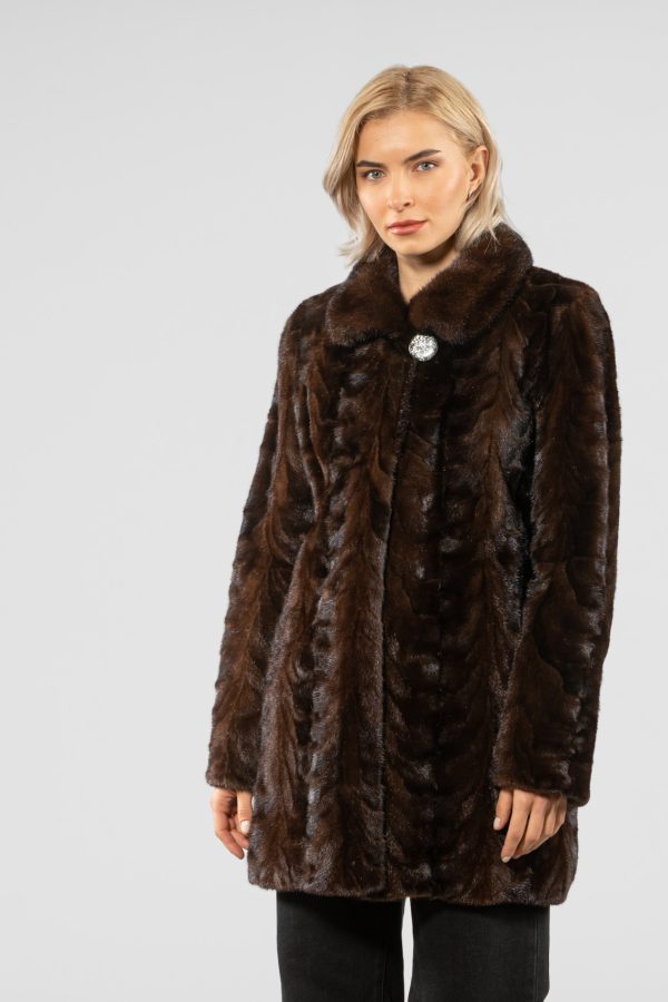 Natural Mahogany Mink Fur Jacket